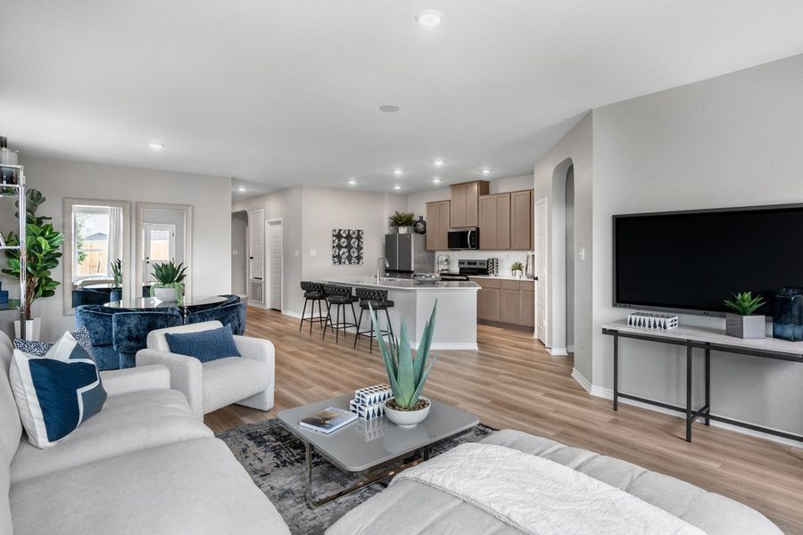 Representative furnished interior of a home built from the 1889 Modeled by KB Home in Legend Heights - Sterling Collection, New Braunfels (Image 5).