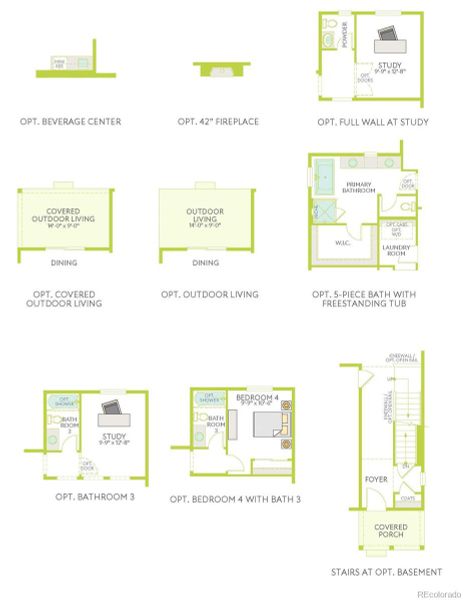 2D floor plan layout of this home in Medley at Reunion Ridge, Commerce City, CO (Image 3).