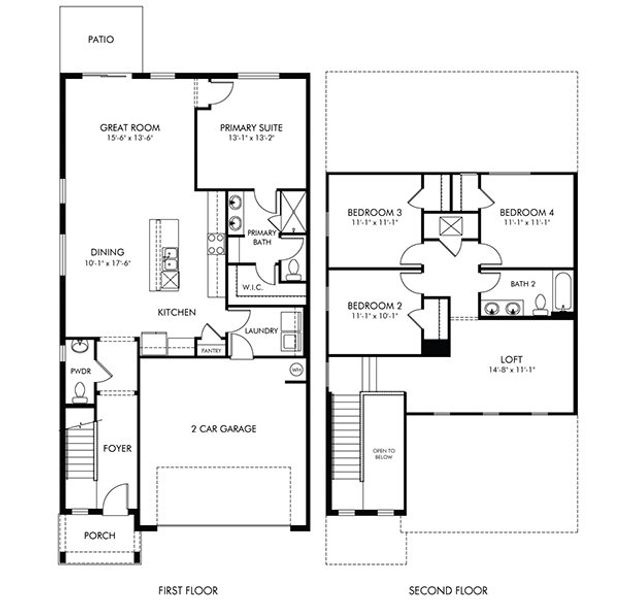 2D floor plan layout of this home in Cyrene at Minneola - Villas, Minneola, FL (Image 3).