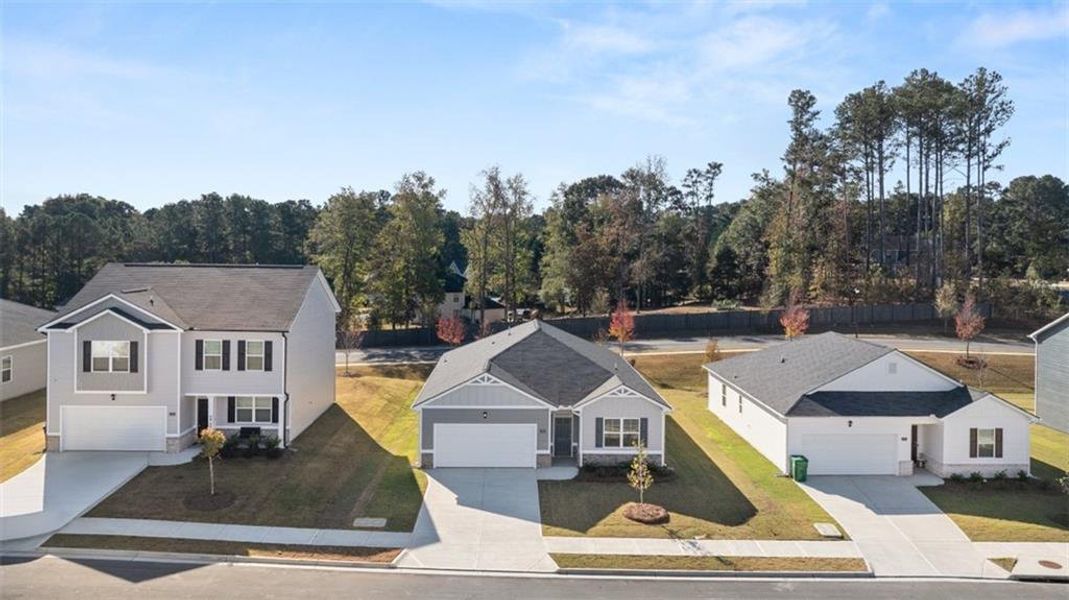 Front exterior of a new home in Jackson Landing, Jefferson, GA, highlighting curb appeal (Image 26).