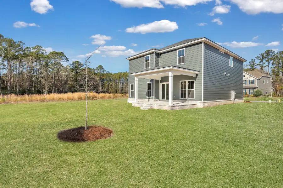 Edisto Rear Elevation with Brick Water Table and Optional Covered Patio