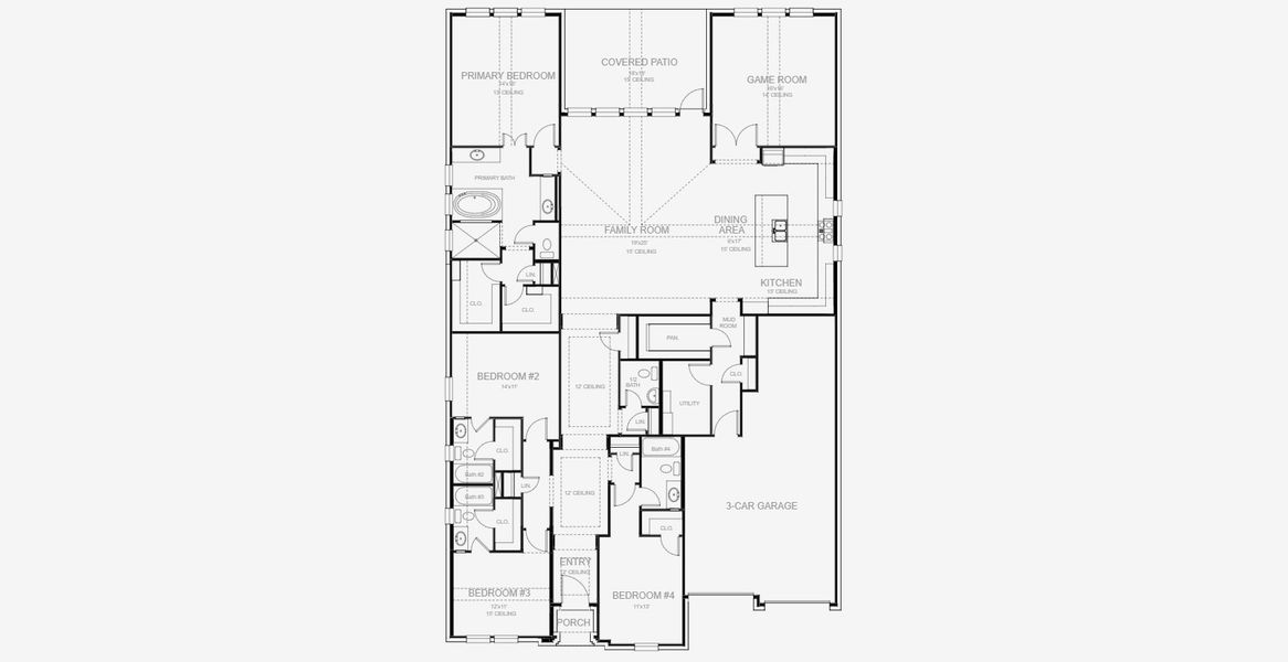 2D floor plan layout for the 3080W by Perry Homes in Sienna 60', Missouri City, TX (Image 3). 2D floor plan layout for the 3080W by Perry Homes in Sienna 60', Missouri City, TX (Image 3).
