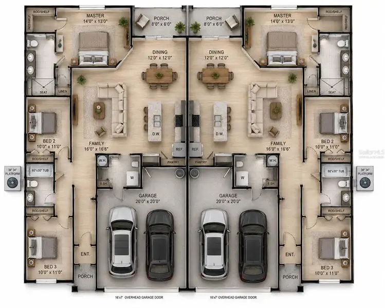2D floor plan layout of this home in , Oviedo, FL (Image 4). 2D floor plan layout of this home in , Oviedo, FL (Image 4).