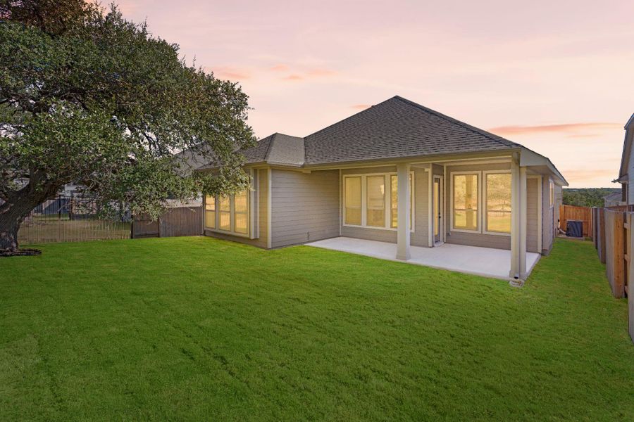 Rear of Home and Private Backyard