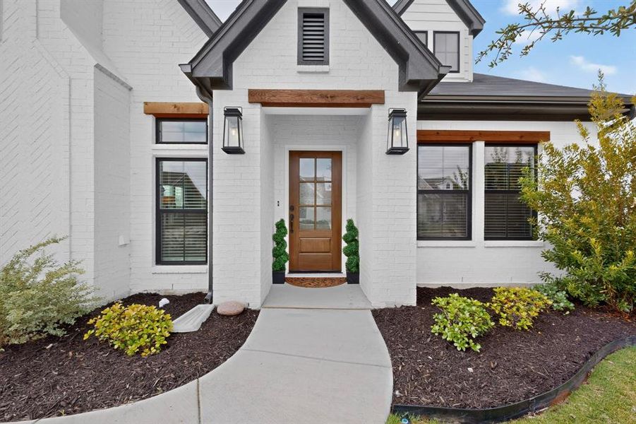 Gorgeous 6 panel glass and wood stained door
