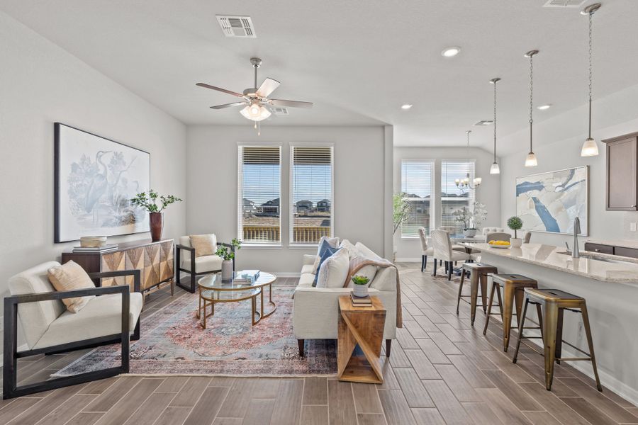 Representative furnished interior of a home built from the Sierra by Beazer Homes in Saddle Creek Ranch, Cibolo (Image 10). Representative furnished interior of a home built from the Sierra by Beazer Homes in Saddle Creek Ranch, Cibolo (Image 10).