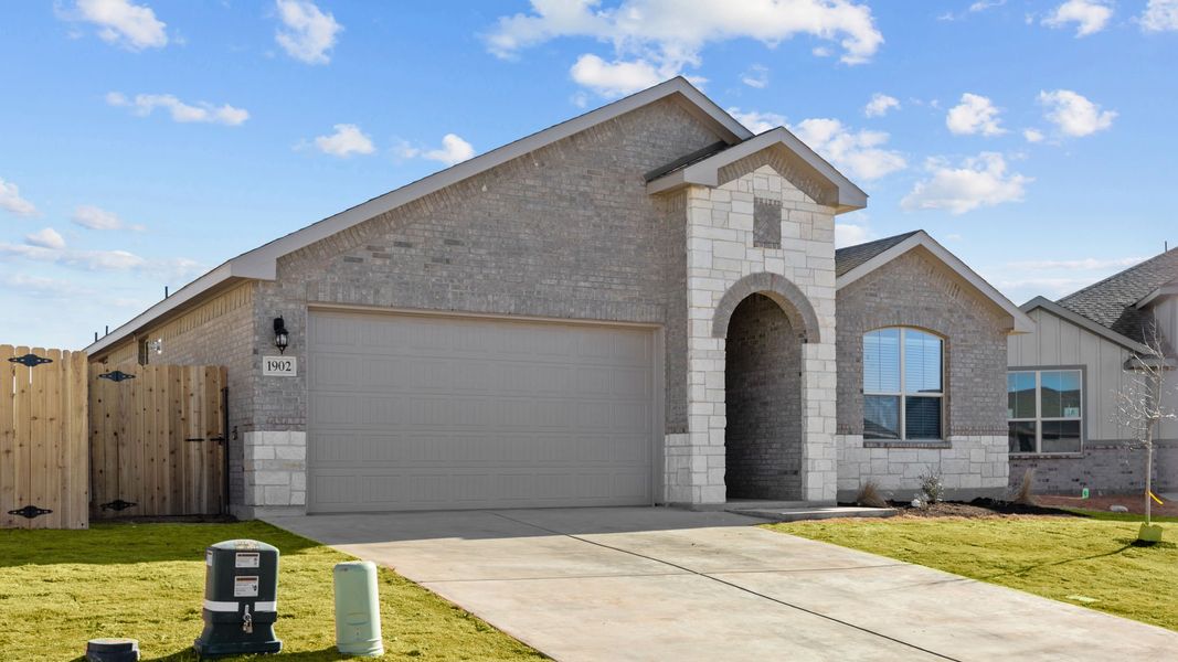 Representative exterior photo of a completed home built from the BLANCO by D.R. Horton in Northwest Passage, Midland, TX (Image 17). Representative exterior photo of a completed home built from the BLANCO by D.R. Horton in Northwest Passage, Midland, TX (Image 17).