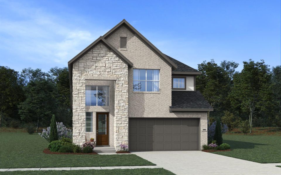 Representative exterior photo of a completed home built from the Dublin by Chesmar Homes in Sunterra, Katy, TX (Image 13).