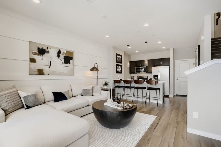 Representative furnished interior of a home built from the Novella One by Brookfield Residential in Barefoot, Firestone (Image 6).