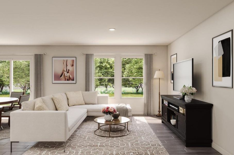 Furnished interior view inside a new home in Pirate's Cove Estates, Vidor (Image 4).