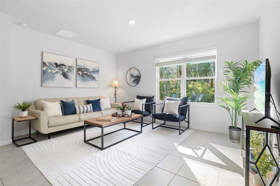 Furnished interior view inside a new home in Oak Leaf Preserve, New Smyrna Beach (Image 39). Furnished interior view inside a new home in Oak Leaf Preserve, New Smyrna Beach (Image 39).