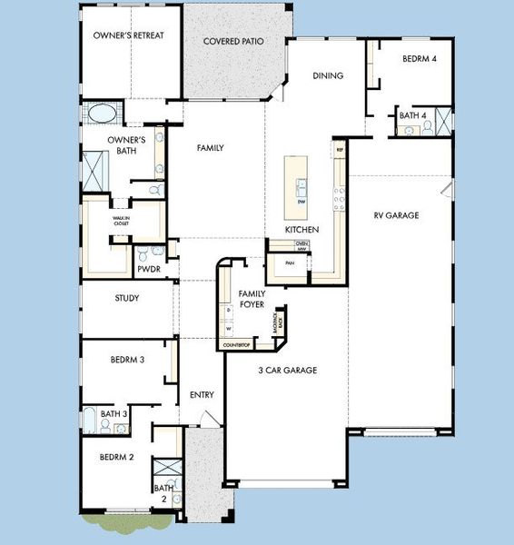 2D floor plan layout for the The Joven by David Weekley Homes in Alta at Verrado Regent Hills, Buckeye, AZ (Image 3).