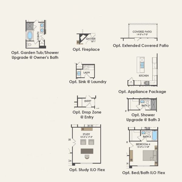2D floor plan layout for the Emory by Pulte Homes in Nopal Valley, San Antonio, TX (Image 3). 2D floor plan layout for the Emory by Pulte Homes in Nopal Valley, San Antonio, TX (Image 3).