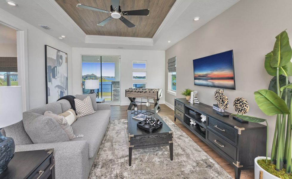 Furnished interior view inside a new home in Laureate Park, Orlando (Image 23). Furnished interior view inside a new home in Laureate Park, Orlando (Image 23).