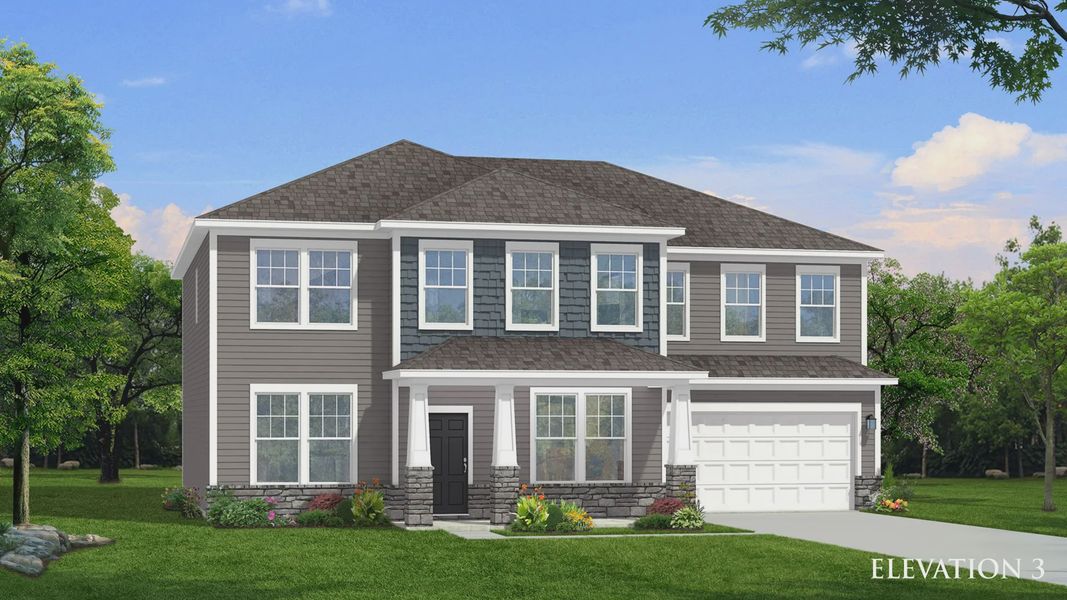 Elevation 3 rendering of the Townsend home plan by DRB Homes