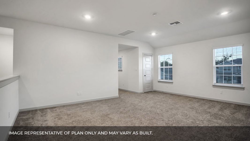 Representative unfurnished interior of a home built from the The Perry by D.R. Horton in Rosenbusch Ranch, Leander (Image 15). Representative unfurnished interior of a home built from the The Perry by D.R. Horton in Rosenbusch Ranch, Leander (Image 15).