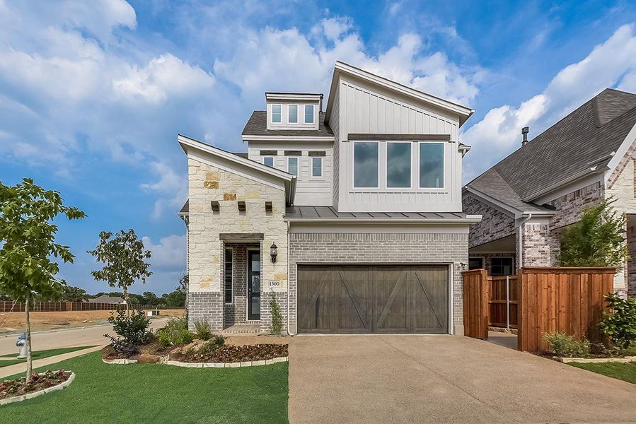 Representative exterior photo of a completed home built from the Royal Lakes by Grand Homes in Walton Ridge, Corinth, TX (Image 19). Representative exterior photo of a completed home built from the Royal Lakes by Grand Homes in Walton Ridge, Corinth, TX (Image 19).