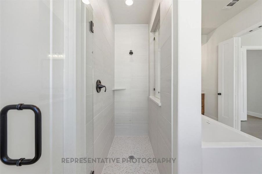 Furnished interior view inside a new home in Star Trail: 65ft. lots, Prosper (Image 11). Furnished interior view inside a new home in Star Trail: 65ft. lots, Prosper (Image 11).