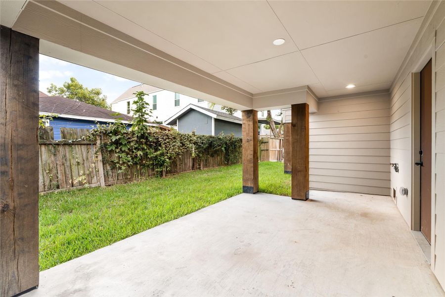 A covered patio extends the living space outdoors, while the private backyard offers room for pets, play, or your next backyard barbecue. A covered patio extends the living space outdoors, while the private backyard offers room for pets, play, or your next backyard barbecue.