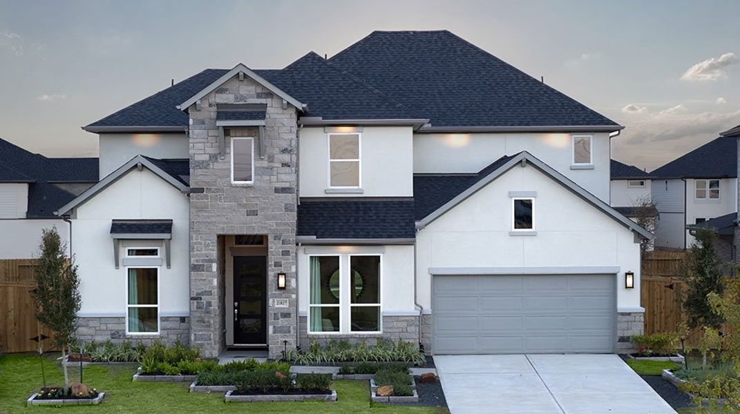 Representative exterior photo of a completed home built from the Topaz by Taylor Morrison in Avalon at Cypress 60s, Cypress, TX (Image 22). Representative exterior photo of a completed home built from the Topaz by Taylor Morrison in Avalon at Cypress 60s, Cypress, TX (Image 22).