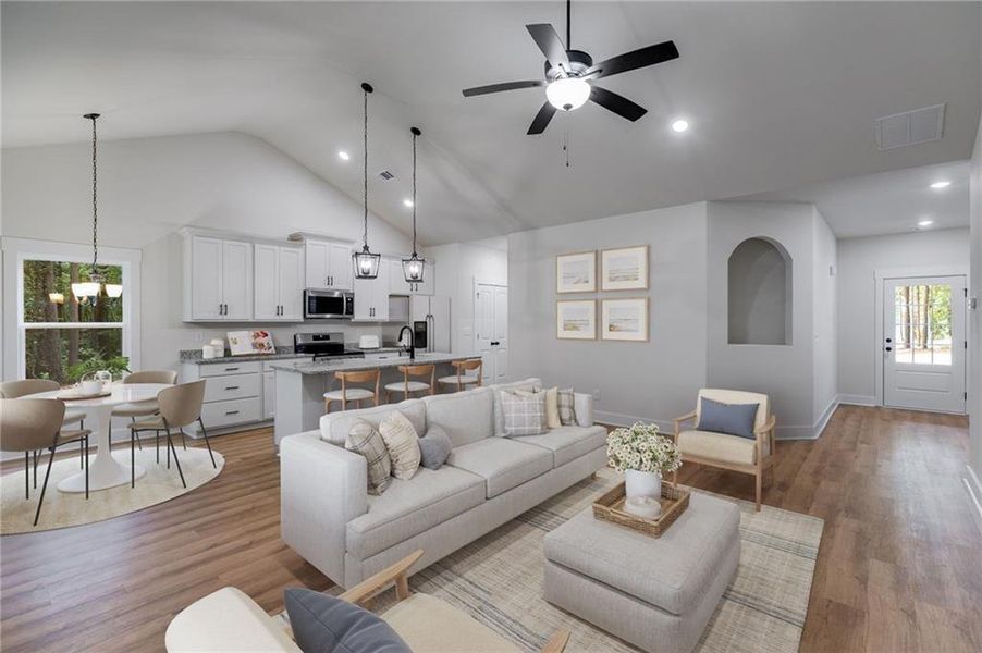 Furnished interior view inside a new home in , Silver Creek (Image 9). Furnished interior view inside a new home in , Silver Creek (Image 9).