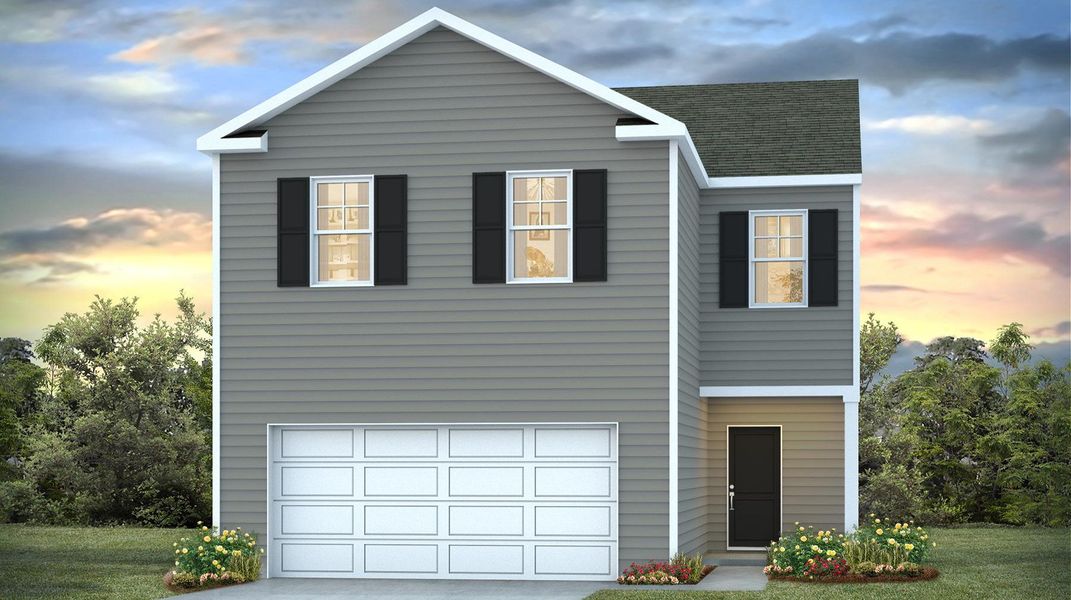 Representative exterior photo of a completed home built from the AISLE by D.R. Horton in Gates Village, Lugoff, SC (Image 5). Representative exterior photo of a completed home built from the AISLE by D.R. Horton in Gates Village, Lugoff, SC (Image 5).