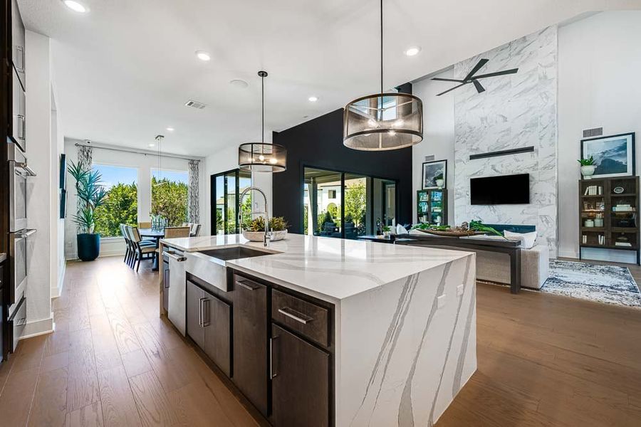 Representative furnished interior of a home built from the Catalina by Taylor Morrison in Travisso Florence Collection, Leander (Image 10).