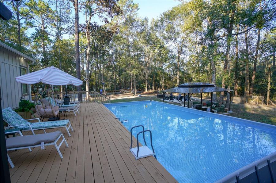 Private pool with deck