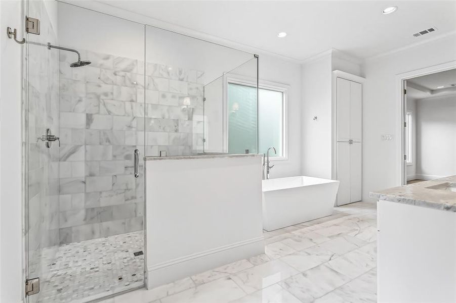 Spacious walk in shower