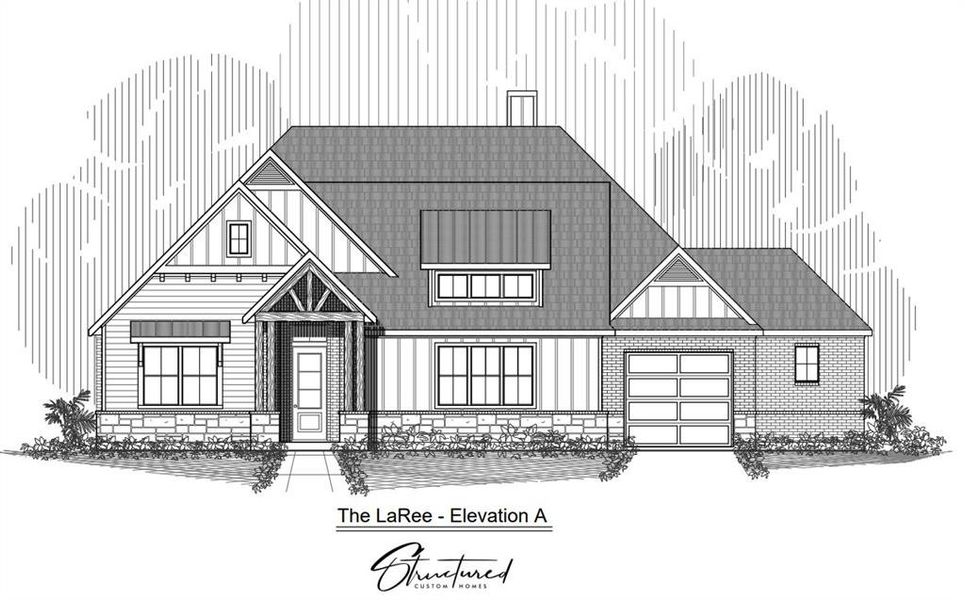 Exterior rendering of this home design in , New Fairview, TX (Image 1). Exterior rendering of this home design in , New Fairview, TX (Image 1).