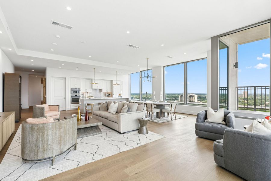 Alternate view of the living space with diverse seating arrangements Alternate view of the living space with diverse seating arrangements