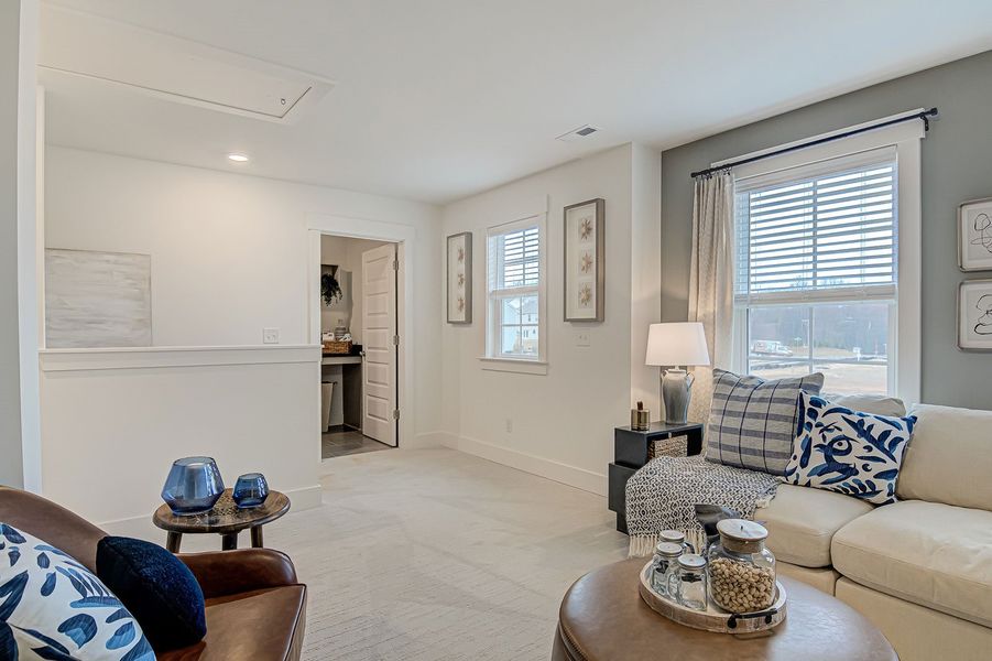 Furnished interior view inside a new home in Hanes Lake, Winston-Salem (Image 26). Furnished interior view inside a new home in Hanes Lake, Winston-Salem (Image 26).