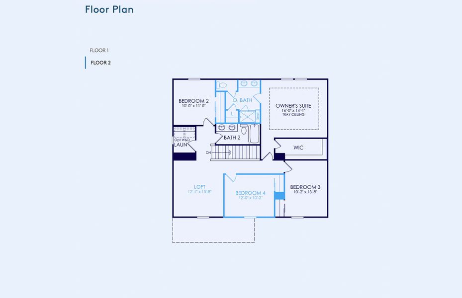 2D floor plan layout of this home in Riverstone, Monroe, NC (Image 4).