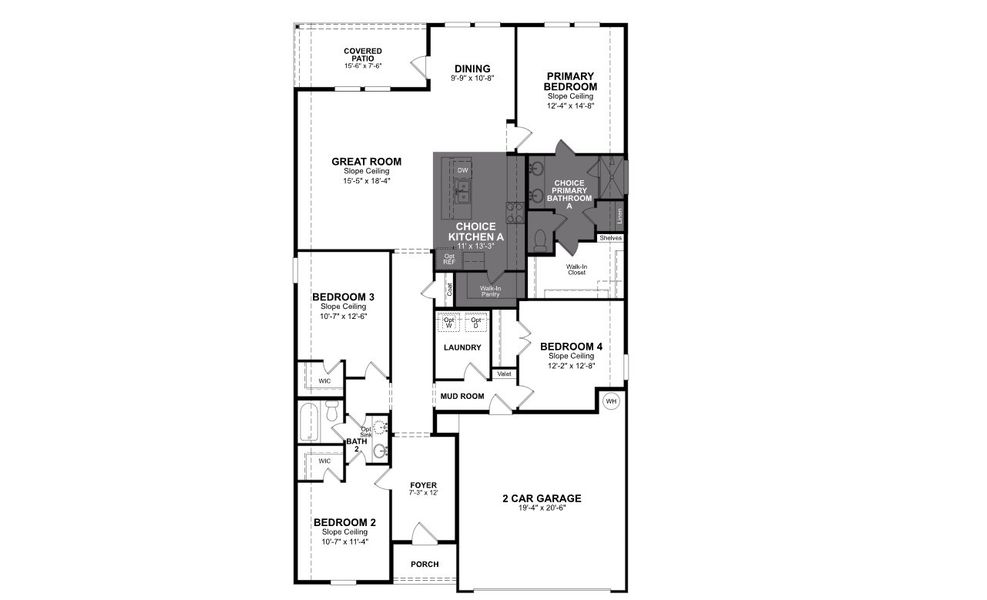 2D floor plan layout for the Teton by Beazer Homes in Legacy Hills, Rio Medina, TX (Image 3).