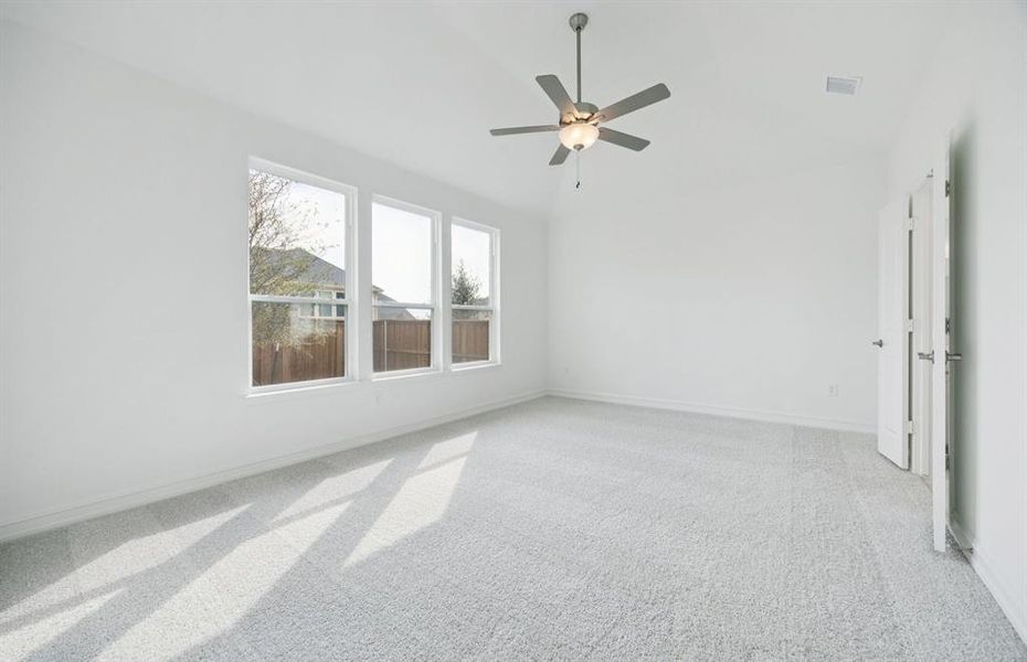 Spacious owner's suite highlighted by large windows Spacious owner's suite highlighted by large windows