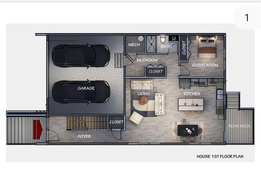 2D floor plan layout of this home in , East Point, GA (Image 4).
