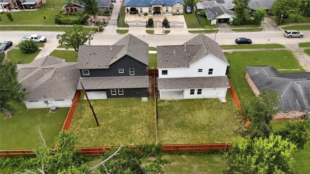 Overhead view showcasing lot size and neighborhood layout. Overhead view showcasing lot size and neighborhood layout.