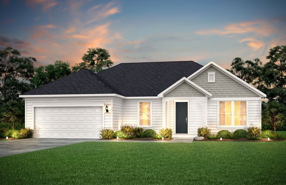 Representative exterior photo of a completed home built from the Stardom by Del Webb in Del Webb at Lake Oconee, Greensboro, GA (Image 4). Representative exterior photo of a completed home built from the Stardom by Del Webb in Del Webb at Lake Oconee, Greensboro, GA (Image 4).