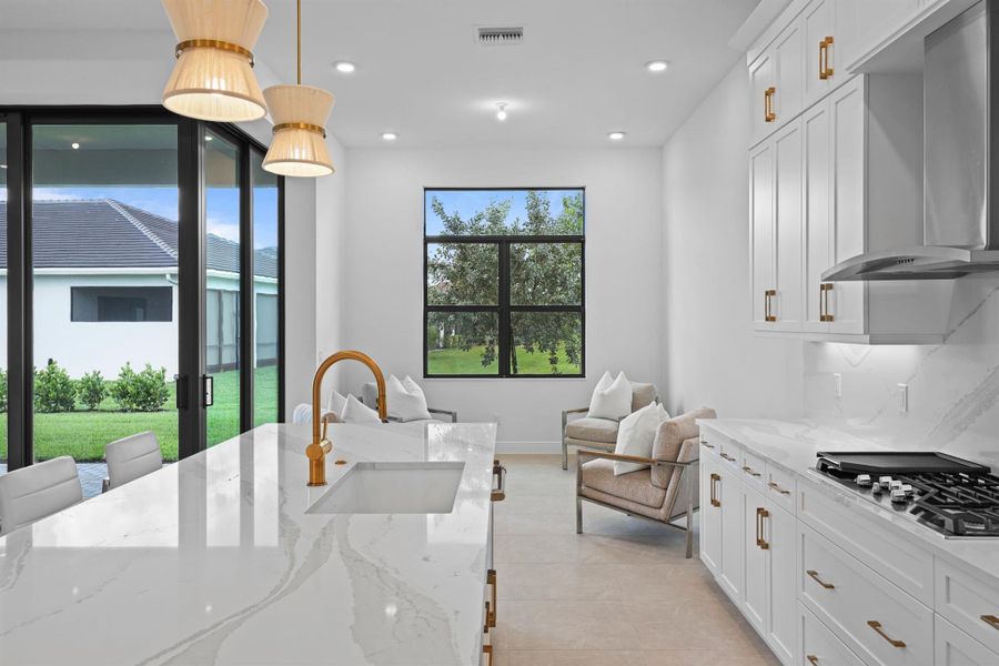 Furnished interior view inside a new home in Cresswind Palm Beach at Westlake, The Acreage (Image 43).