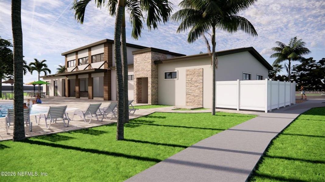 Exterior details and patio area of a home in Seminole Palms, Palm Coast (Image 3). Exterior details and patio area of a home in Seminole Palms, Palm Coast (Image 3).