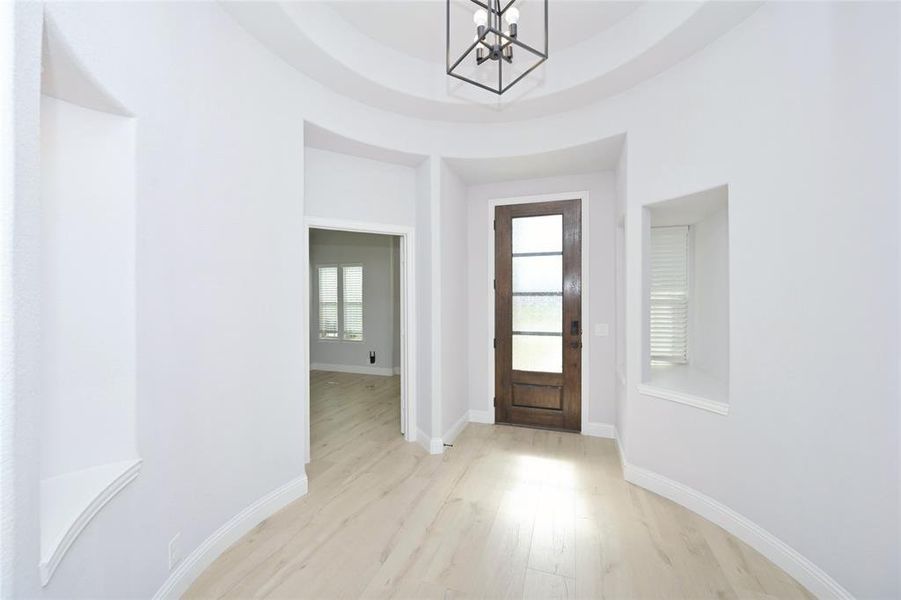Front Entry with barrel ceiling treatment