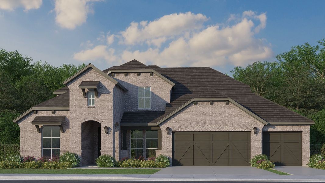 Plan 1686 Elevation C with 3 Car Garage