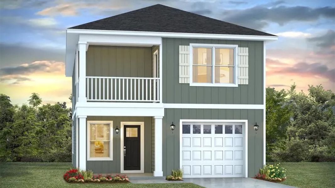 Representative exterior photo of a completed home built from the Monroe by D.R. Horton in Sanctuary Beach, Panama City Beach, FL (Image 2).