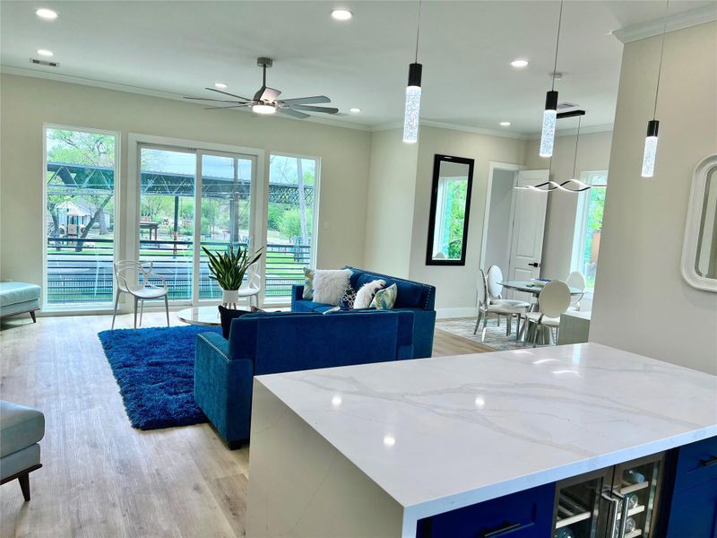 2nd floor living and dining area