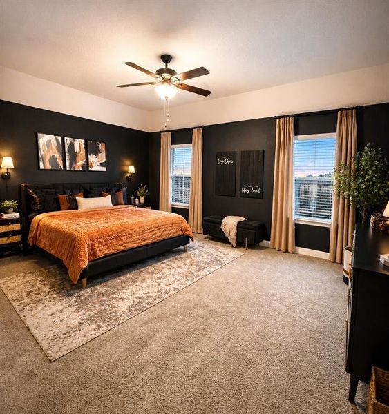 Spacious master bedroom (partially virtually  staged)