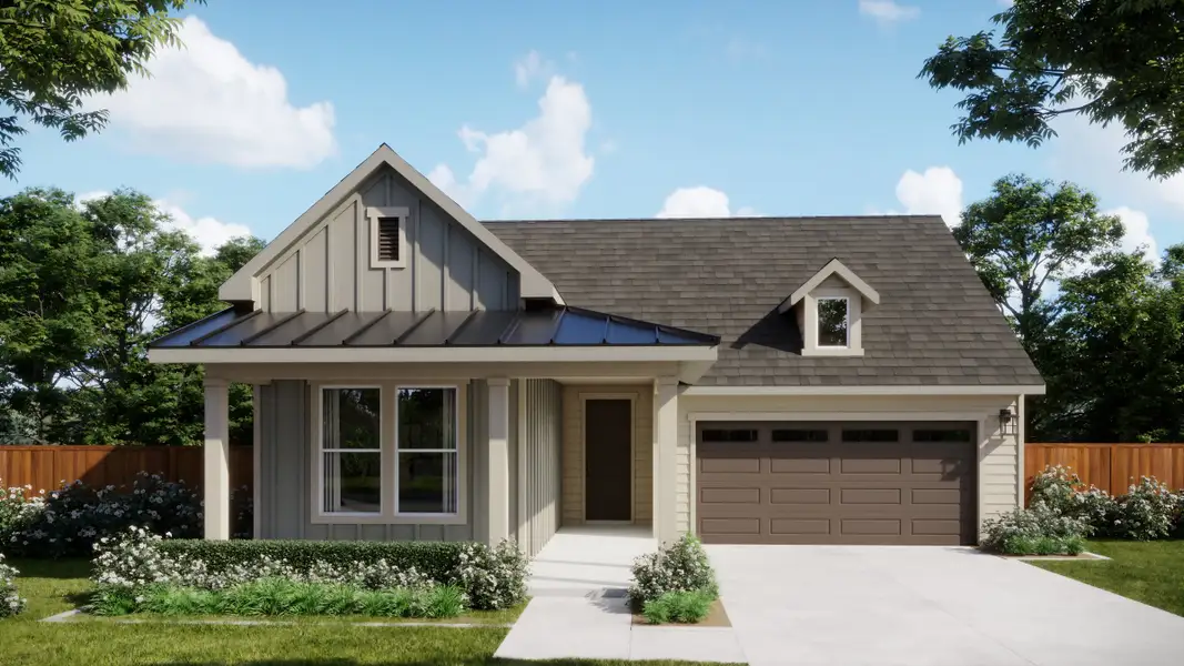 Representative exterior photo of a completed home built from the 4008 by Risewell Homes in Freedom at Anthem, Mountain City, TX (Image 4).