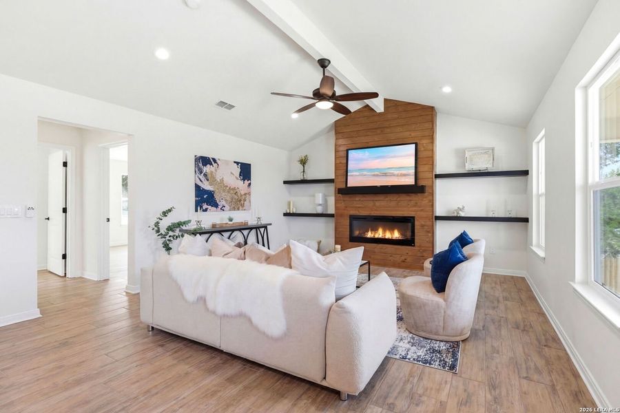 Furnished interior view inside a new home in , Fischer (Image 40).