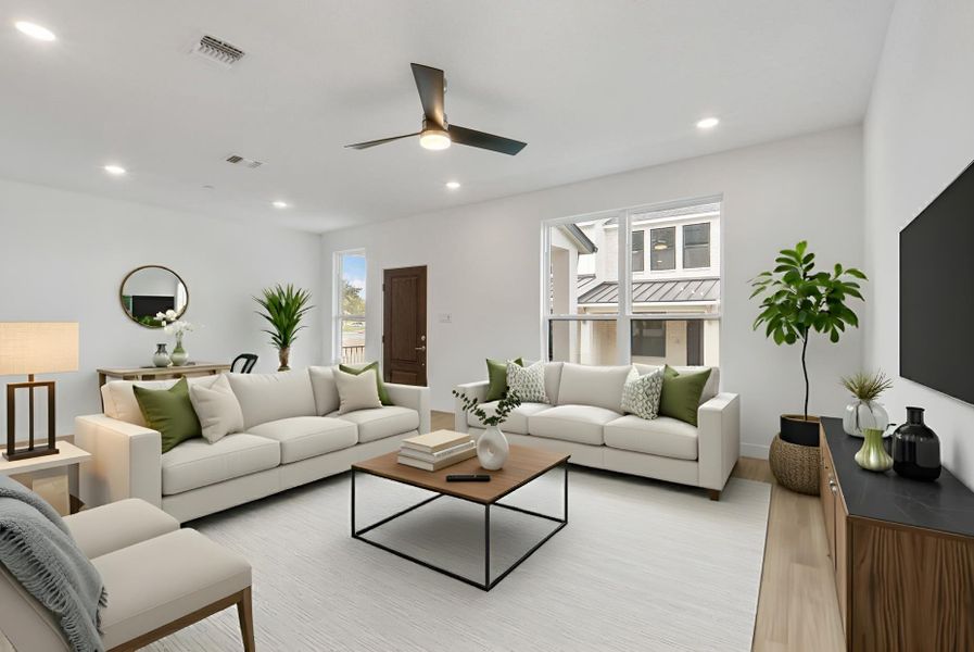 Furnished interior view inside a new home in Monarch on Main, Round Rock (Image 15).