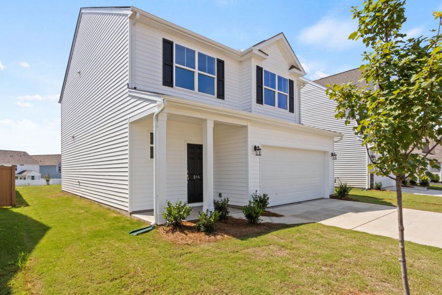 Front exterior of a new home in Harrington, Greenville, SC, highlighting curb appeal (Image 2).