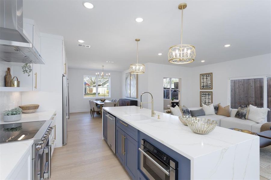 Gorgeous countertops and high end appliances